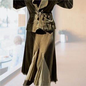 Blazer velvet Brown-Mossy - small